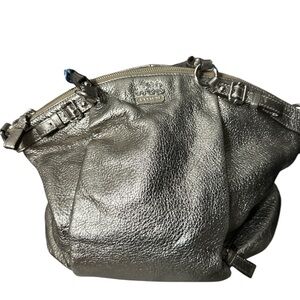Coach madison large metallic  leather Shoulder Bag crossbody strap no call outs